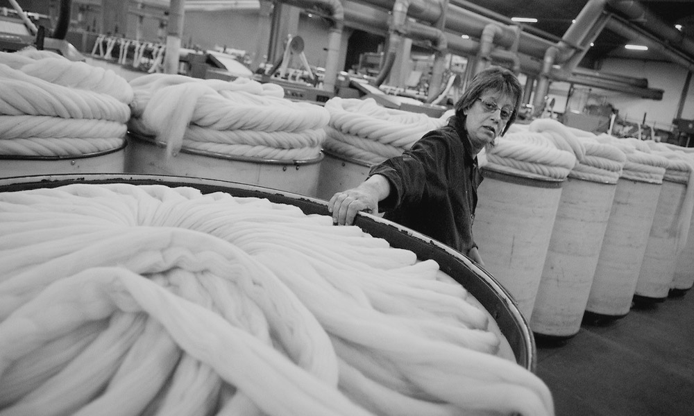Engraw wool tops produced in Uruguay