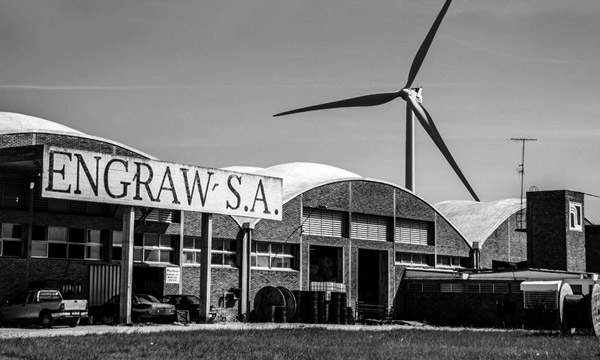 Engraw wool mill and wind turbine in Uruguay